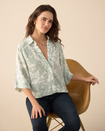 Camisa manga 3/4 para mujer - Verde 34_615F041_VER165304_7