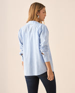 Camisa de diseño a rayas para mujer - Azul 34_615F321_AZU164427_4