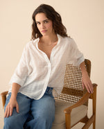 Camisa de tela con transparencia para mujer - Crudo 34_615F324_CRU144501_7