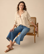 Camisa clásica manga larga para mujer - Beige 34_615F326_BEI130607_5