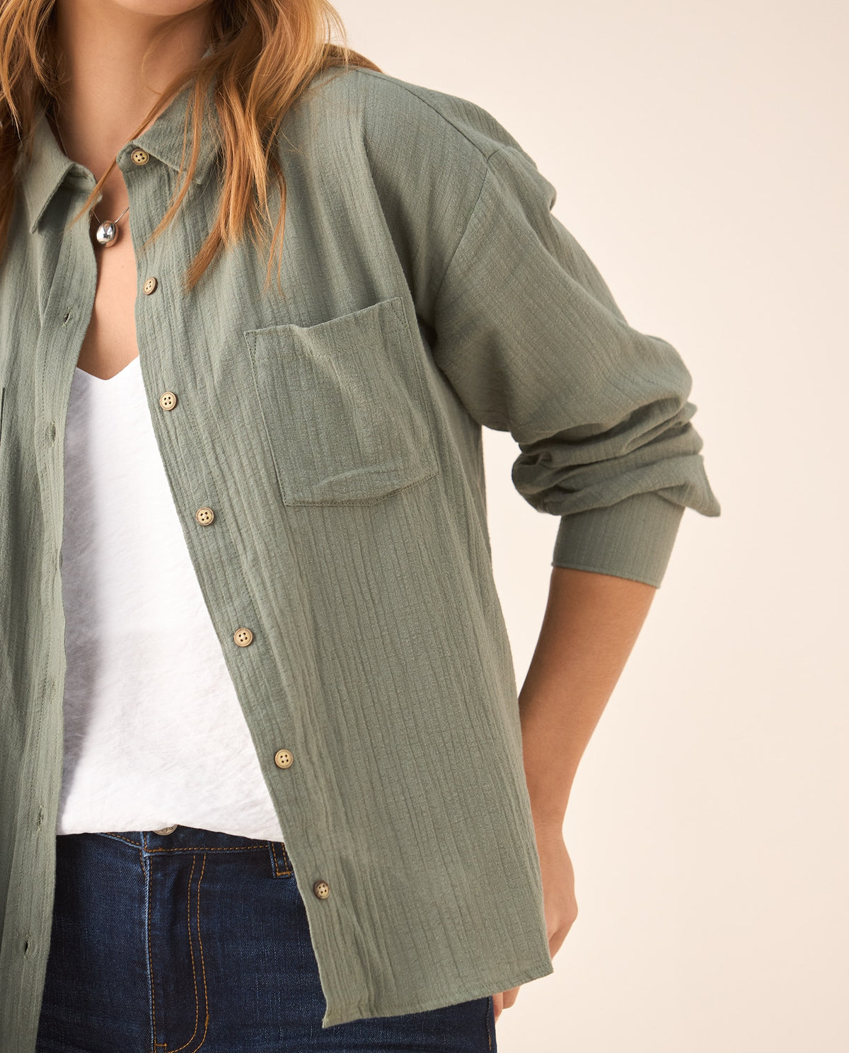 Camisa manga larga para mujer - Verde 34_615F327_VER130651_0