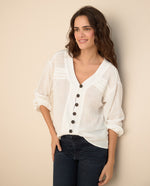 Camisa con escote en V para mujer - Crudo 34_615F329_CRU144501_6