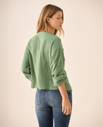 Camisa con escote en V para mujer - Verde 34_615F329_VER144505_4