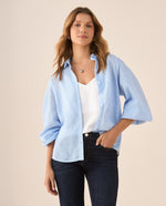 Camisa manga larga con volumen para mujer - Azul 34_615F331_AZU164019_3