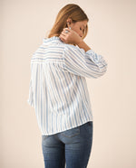 Camisa de diseño a rayas para mujer - Azul 34_615F334_AZU144123_4