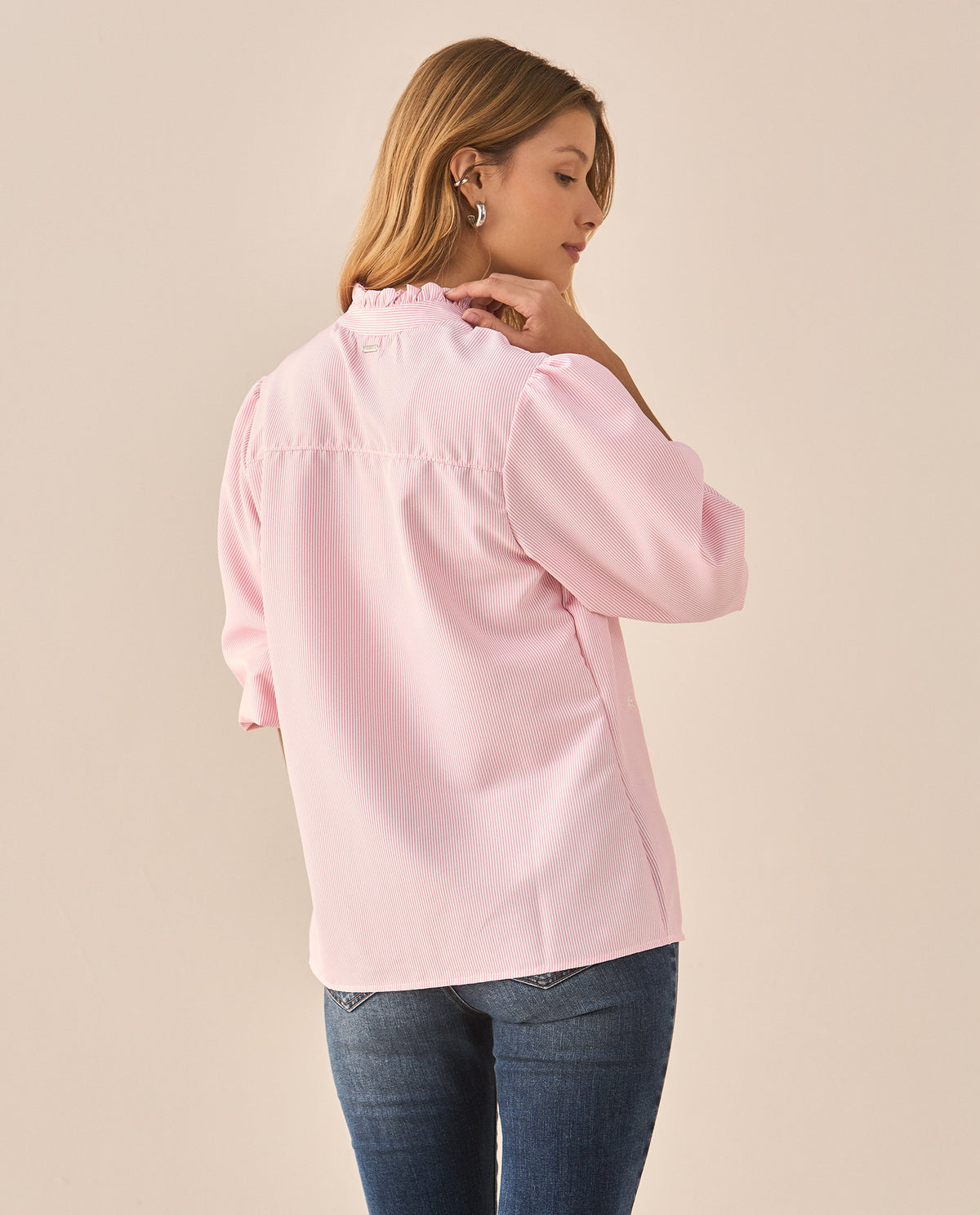 Camisa de cuello neru con bolero para mujer - Naranja 34_615F340_NAR151058_4