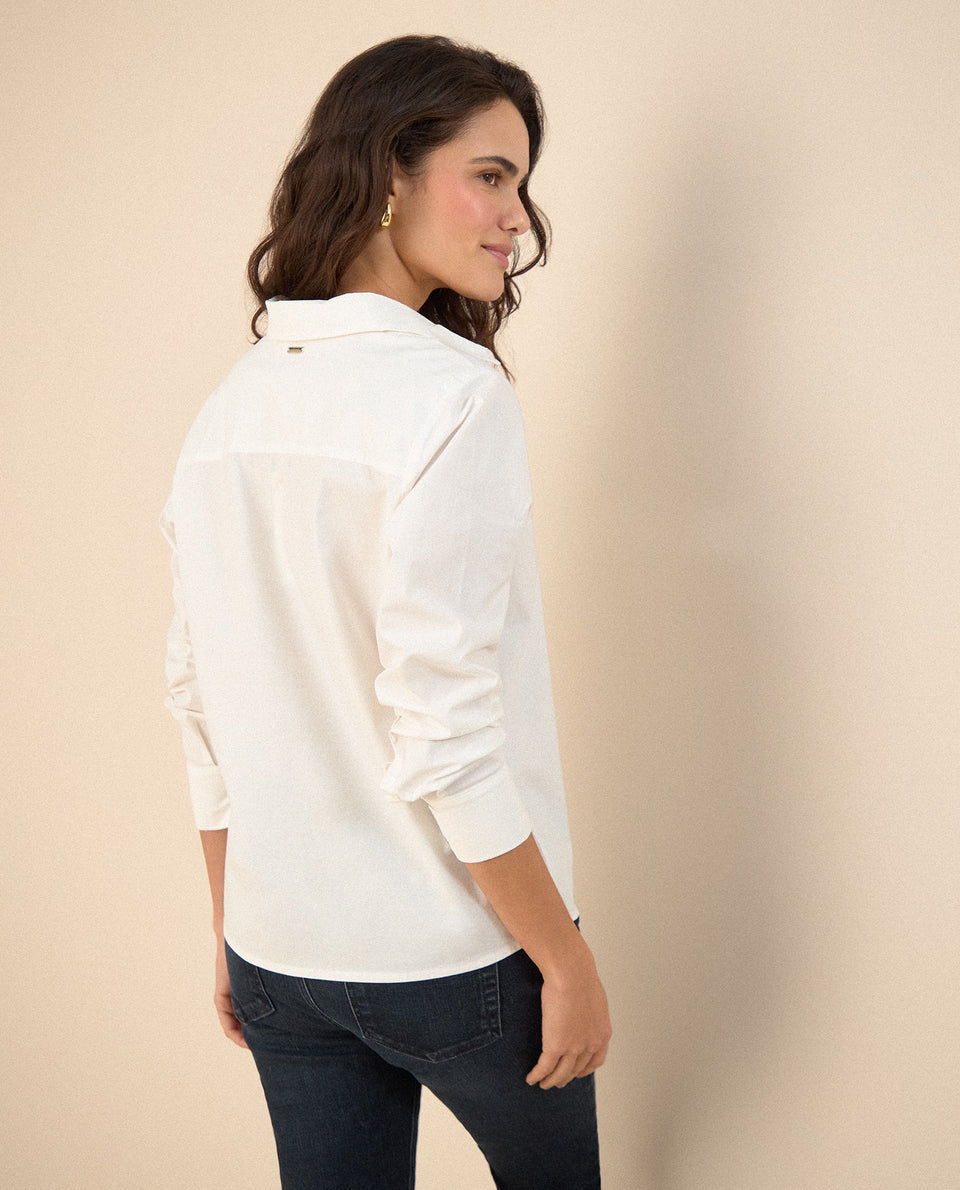 Camisa de diseño abierto para mujer - Crudo 34_615F341_CRU110605_7
