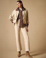 Chaqueta cropped con botones metálicos para mujer - Blanco 34_621H001_BLA110601_7