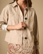 Chaqueta camisa oversized con botones para mujer - Beige 34_621H013_BEI151306_3