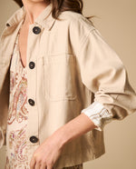 Chaqueta camisa oversized con botones para mujer - Beige 34_621H013_BEI151306_4