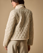Chaqueta cropped con bordados florales acolchada para mujer - Verde 34_621H200_VER170208_5