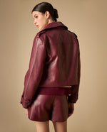 Chaqueta trench cropped con doble botonadura para mujer - Rojo 34_621H213_ROJ191617_5