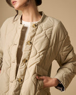 Chaqueta acolchada con patrón romboidal para mujer - Beige 34_621H220_BEI130607_4