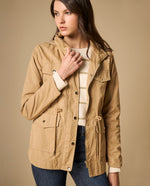 Chaqueta tipo parka con capucha y múltiples bolsillos para mujer - Café 34_621H230_CAF181017_0