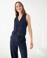 Chaleco de diseño abierto para mujer - Azul 34_622F006_AZU193933_0