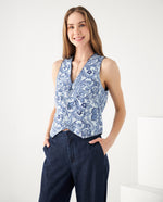 Chaleco de diseño abierto para mujer - Azul 34_622F006_AZU193933_6