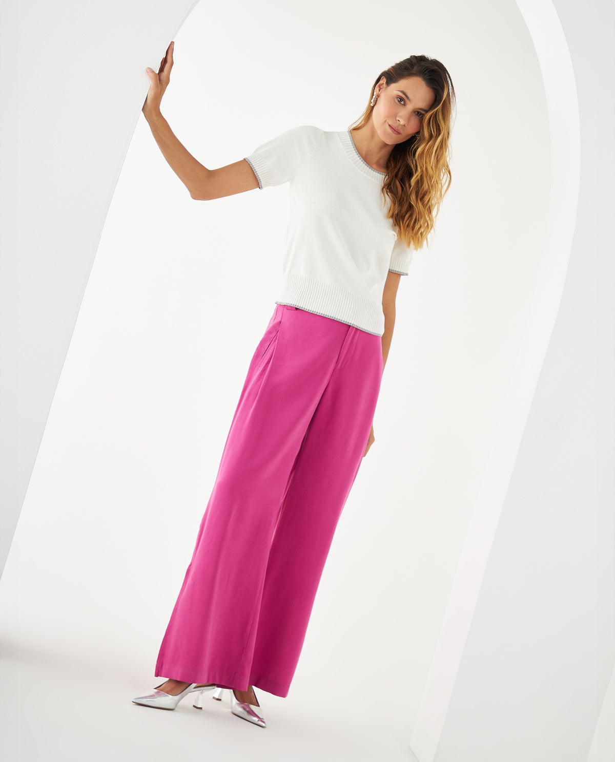 Pantalón amplio con bolsillos para mujer - Rosa 34_631F004_ROS172031_0