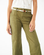 Pantalón con cortes decorativos para mujer - Verde 34_631F007_VER160541_4