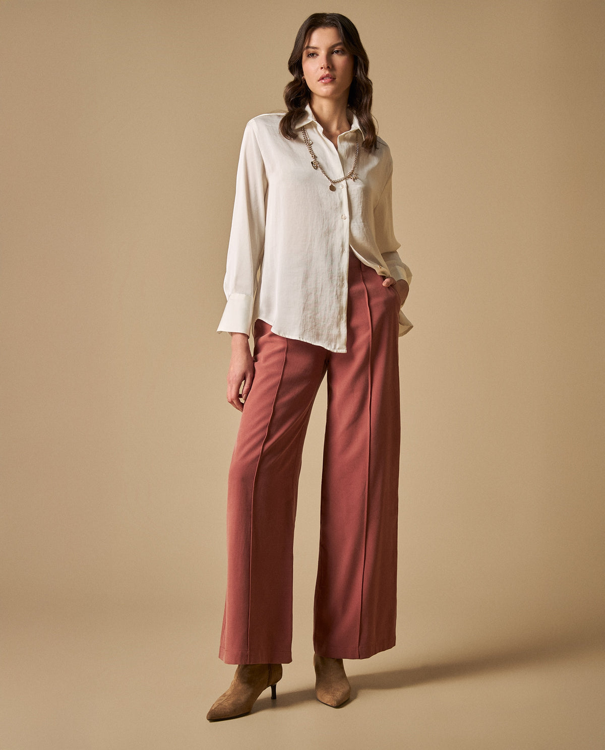 Pantalón wide leg talle alto para mujer - Rosa 34_631H000_ROS181435_0