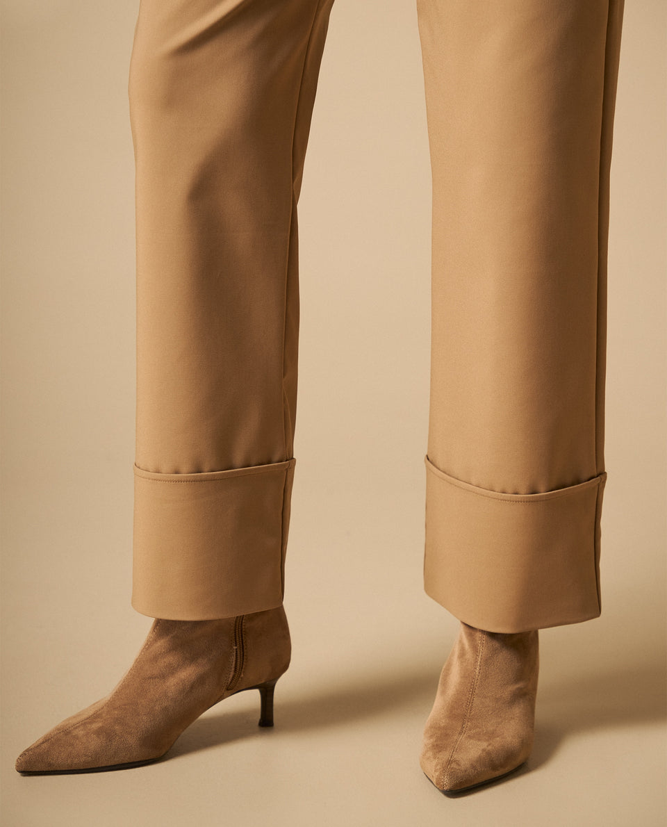 Pantalón cropped con dobladillo para mujer - Beige 34_631H005_BEI171022_5