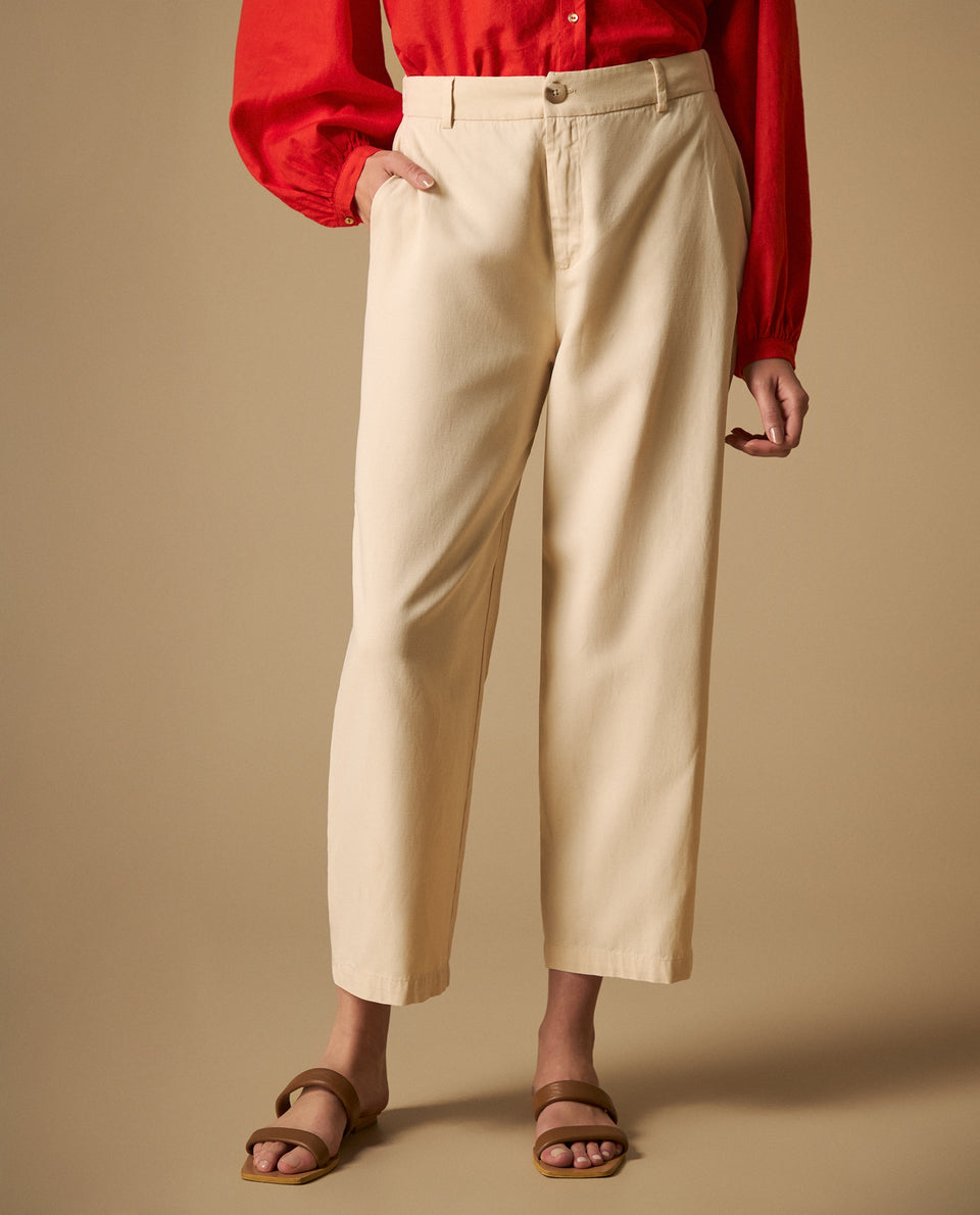 Pantalón wide leg cintura alta para mujer - Crudo 34_631H006_CRU110602_3