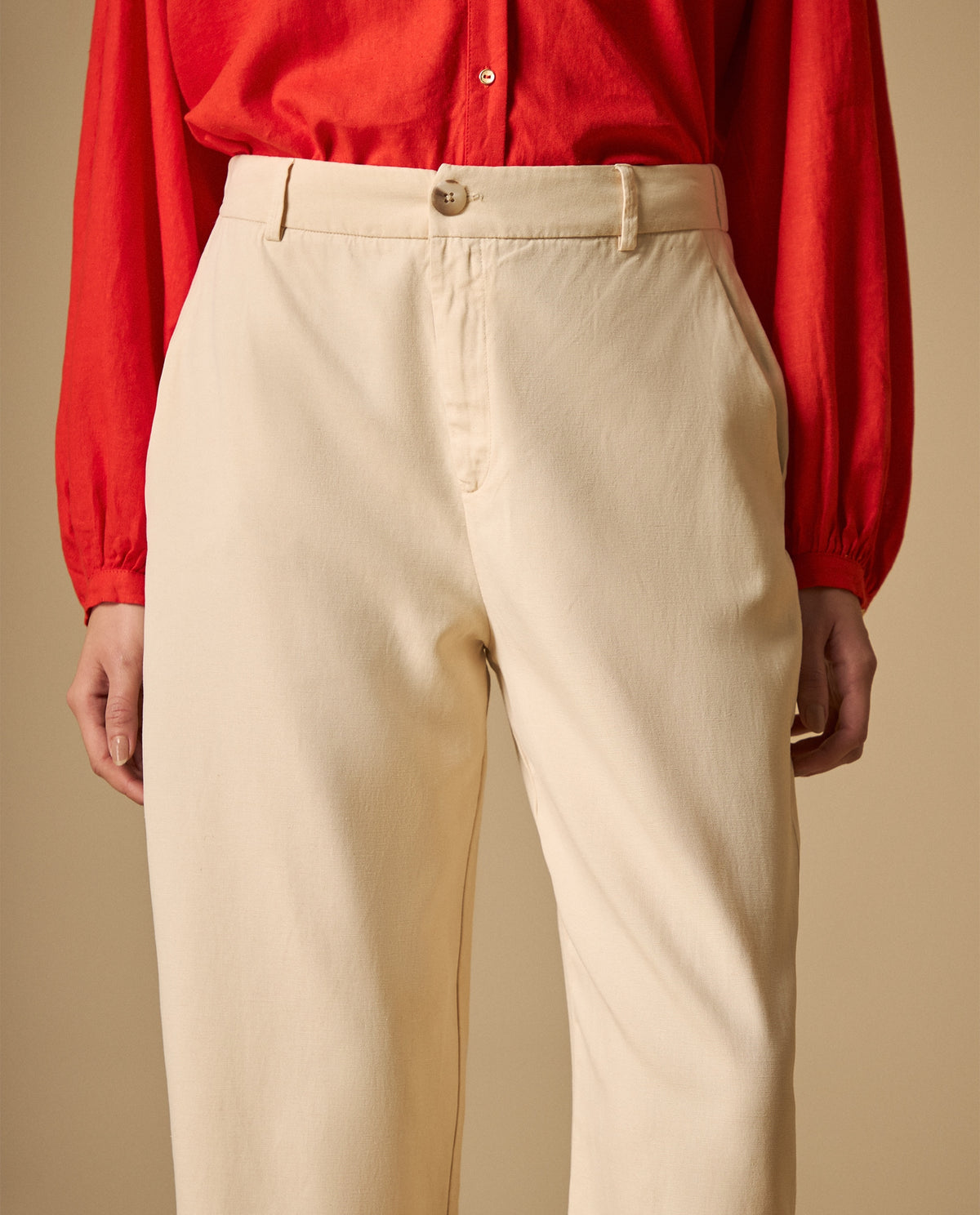 Pantalón wide leg cintura alta para mujer - Crudo 34_631H006_CRU110602_4