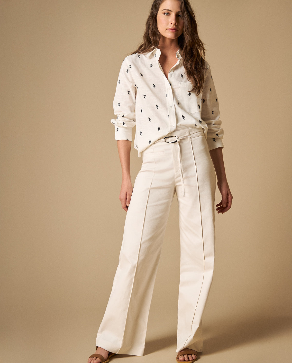 Pantalón wide leg con cordón ajustable para mujer - Crudo 34_631H020_CRU111001_0