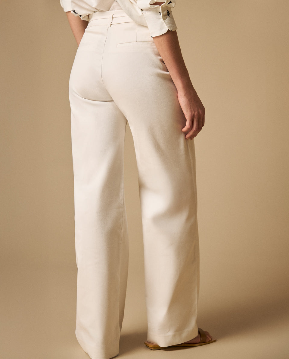 Pantalón wide leg con cordón ajustable para mujer - Crudo 34_631H020_CRU111001_6