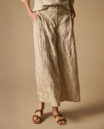 Pantalón palazzo con bordados texturizados para mujer - Beige 34_631H022_BEI151306_3