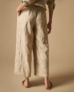 Pantalón palazzo con bordados texturizados para mujer - Beige 34_631H022_BEI151306_5