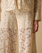 Pantalón wide leg en encaje floral completo para mujer - Crudo 34_631H200_CRU110110_4
