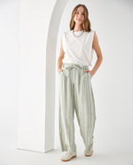 Pantalón de diseño a rayas para mujer - Verde 34_632F007_VER170115_0