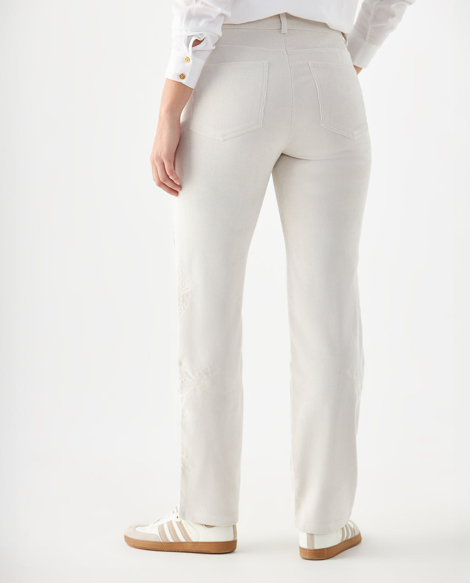 Pantalón en corduroy para mujer - Crudo 34_639F019_CRU120304_4