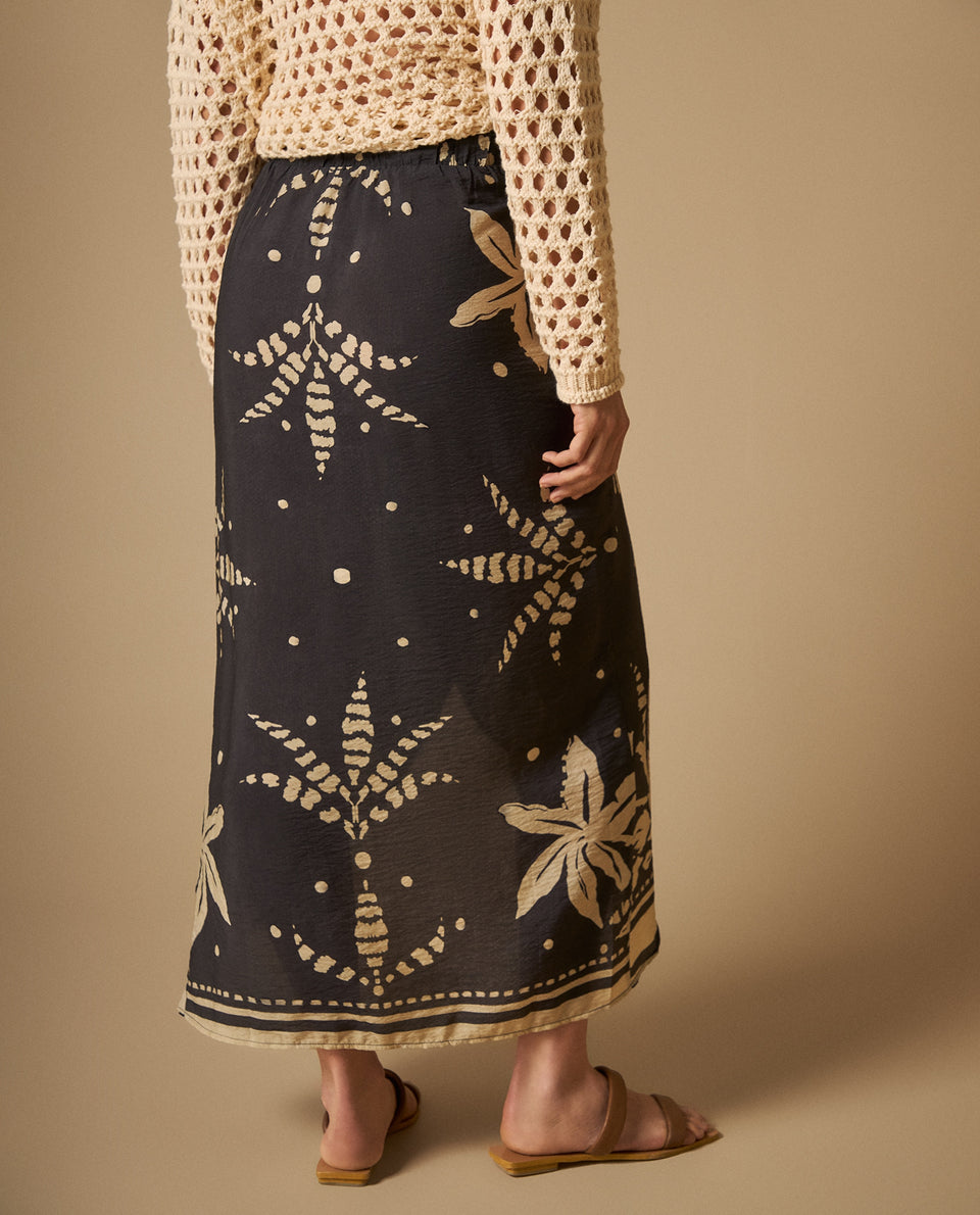 Falda midi envolvente con estampado paisley para mujer - Azul 34_641H010_AZU193922_5
