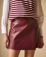 Falda mini asimétrica con solapa cruzada para mujer - Rojo 34_641H200_ROJ191617_3