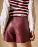 Falda mini asimétrica con solapa cruzada para mujer - Rojo 34_641H200_ROJ191617_5