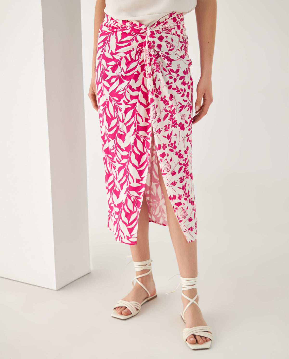 Falda midi estampada para mujer - Rosa 34_642F002_ROS172034_3