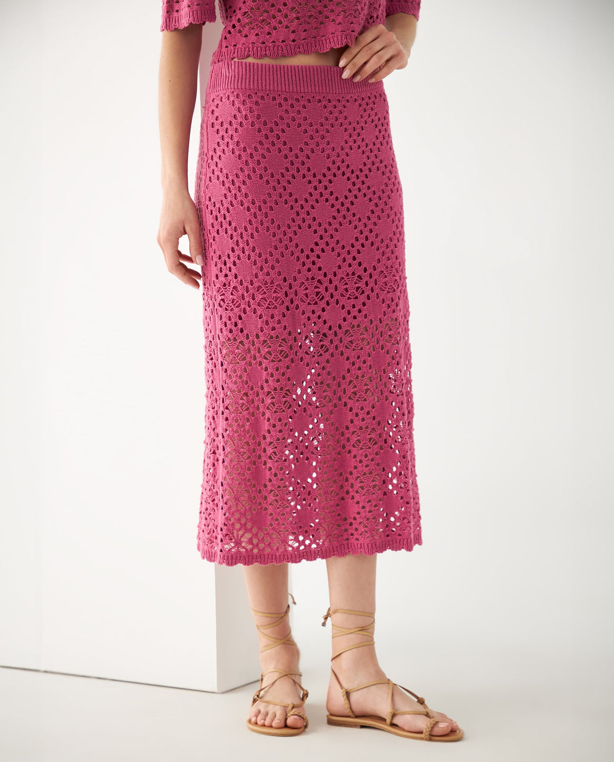 Falda midi para mujer - Rosa 34_642F200_ROS152214_3