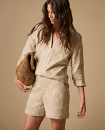 Shorts con bordados florales para mujer - Beige 34_651H005_BEI151306_0