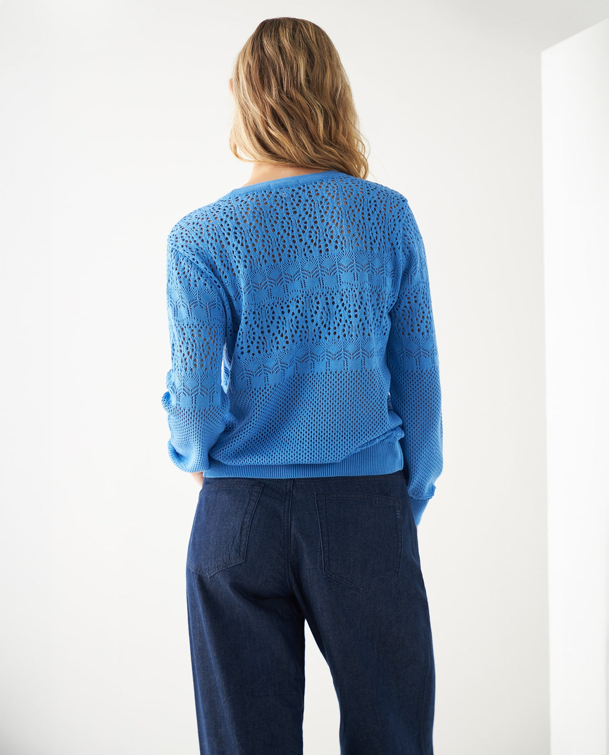 Buzo tejido con botones para mujer - Azul 34_661F110_AZU164712_4