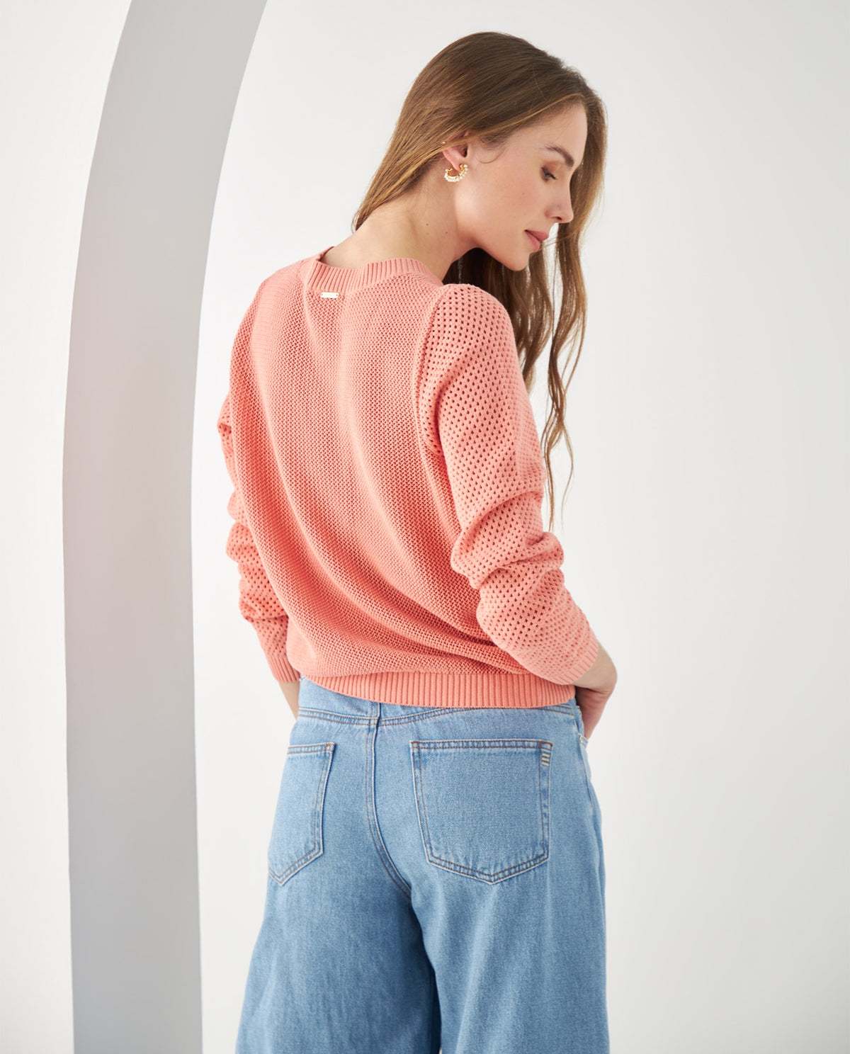 Buzo tejido clásico para mujer - Rosa 34_661F200_ROS112511_4