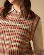 Chaleco tejido sin mangas con rayas horizontales para mujer - Rosa 34_661H200_ROS112309_3