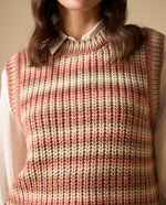 Chaleco tejido sin mangas con rayas horizontales para mujer - Rosa 34_661H200_ROS112309_4
