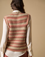 Chaleco tejido sin mangas con rayas horizontales para mujer - Rosa 34_661H200_ROS112309_6