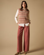 Chaleco tejido sin mangas con rayas horizontales para mujer - Rosa 34_661H200_ROS112309_7
