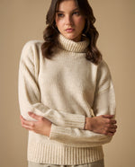Suéter cuello alto acanalado para mujer - Crudo 34_661H201_CRU110110_0
