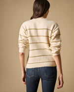 Sweater cuello redondo con rayas metalizadas para mujer - Crudo 34_661H205_CRU120703_4