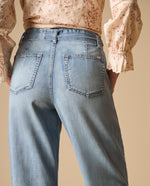 Pantalón con cinturón integrado y bolsillos bordados para mujer - Azul 34_671H000_AZU134110_6
