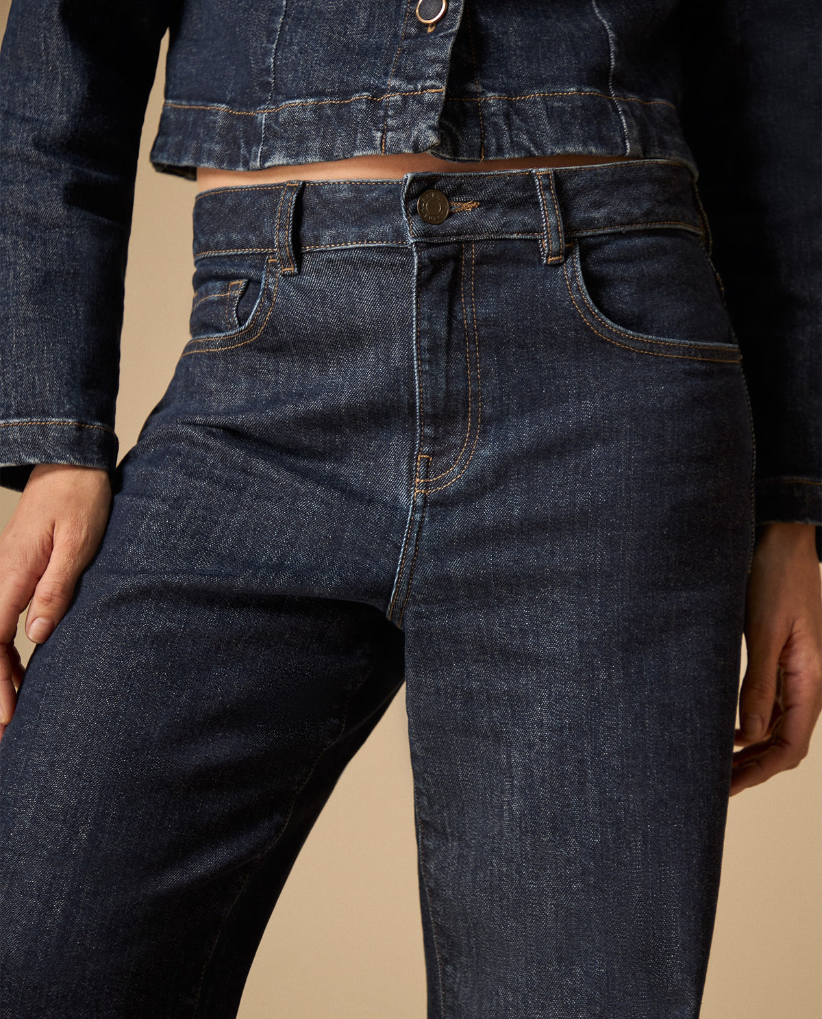 Jean de tiro alto corte recto para mujer - Azul 34_671H005_AZU193924_4