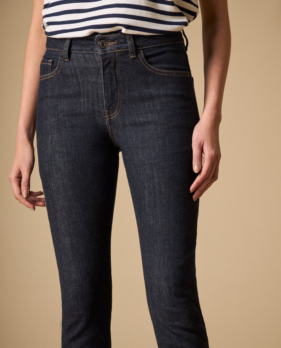 Jean recto talle alto cinco bolsillos para mujer - Azul 34_671H006_AZU193933_4